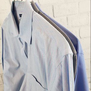 2 MENS Long Sleeve Dress Shirts 18.5 / 36-37